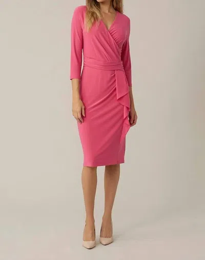 Joseph Ribkoff Wrap Front Dress In Pink