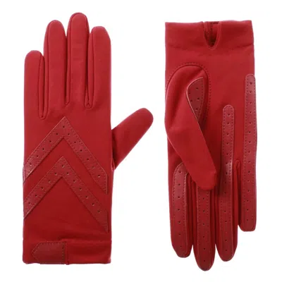 Isotoner Women's Chevron Shortie Gloves In Chili Peper In Red
