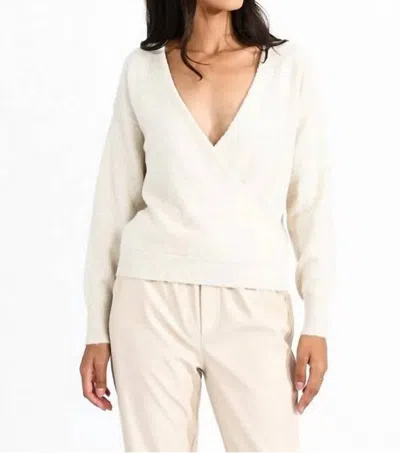 Molly Bracken Wrap Sweater In Ivory In Beige