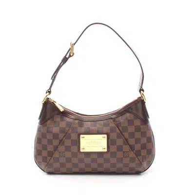 Pre-owned Louis Vuitton Thames Pm Damier Ebene One Shoulder Bag Pvc Leather Brown