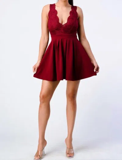 Privy Mini Dress In Burgundy In Red