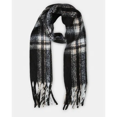 Steve Madden Classic Plaid Scarf Black