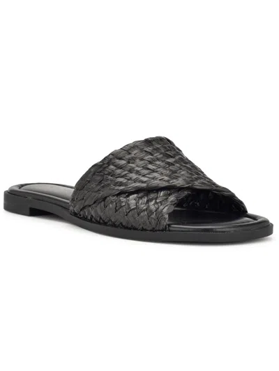 Nine West Havah Womens Slip On Open Toe Slide Sandals In Black