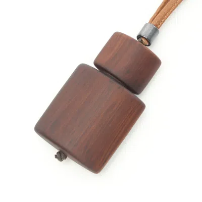 Max Mara Necklace Wood Leather Brown