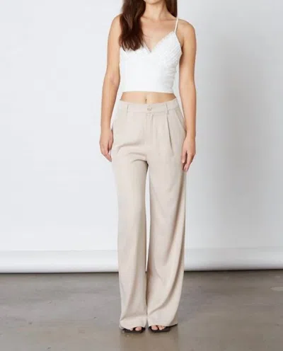 Cotton Candy The Can't Stop High Waisted Trouser In Dune In Beige
