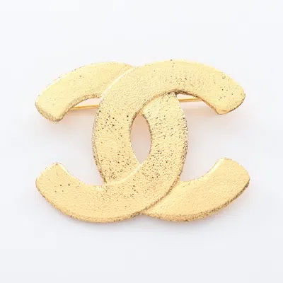 Pre-owned Chanel Coco Mark Brooch Gp Gold 29