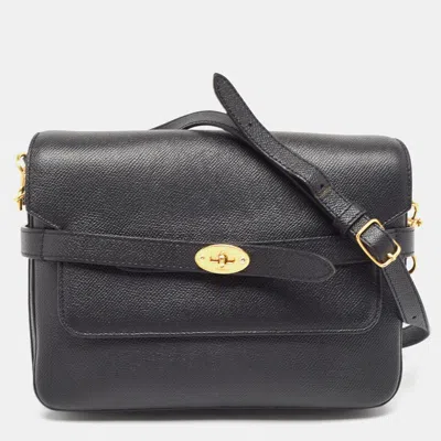 Mulberry Leather Small Belted Bayswater Shoulder Bag In Black