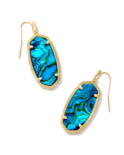 Kendra Scott Women's Elle Drop Earrings In Gold Teal Abalone In Multi