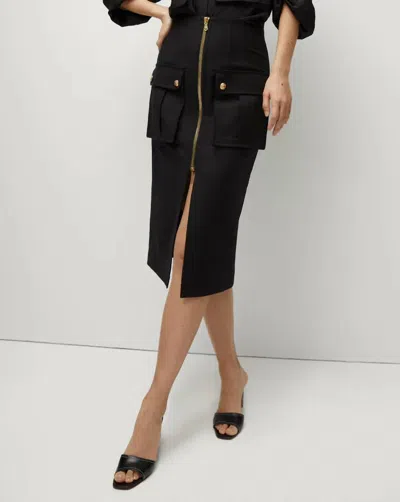 Veronica Beard Dallas Zip-front Pencil Skirt In Black