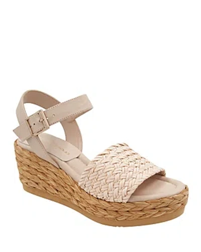 Andre Assous Carissa Ankle Strap Espadrille Platform Wedge Sandal In Ivory