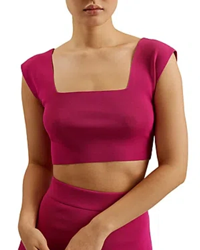 Ted Baker Womens Purple Brenha Cropped Stretch-knit Top