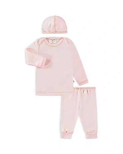Paigelauren Unisex Ribbed Long Sleeve Tee, Leggings & Cap Set - Baby In Pink