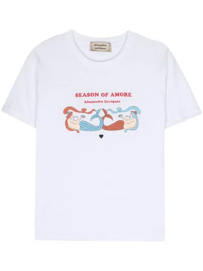 Alessandro Enriquez Season Of Amore Cotton T-shirt In White