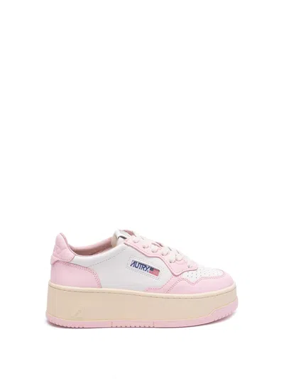 Autry Platform Low Sneakers In Pink
