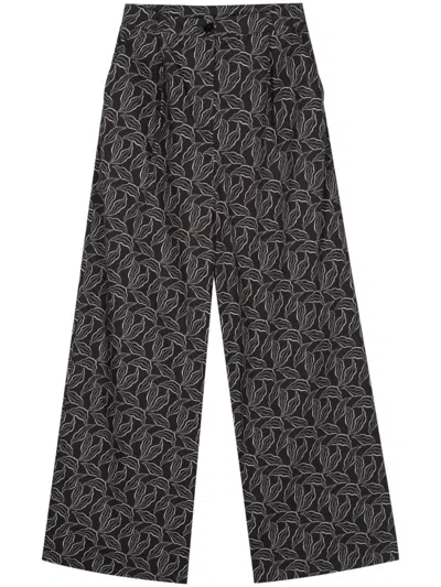 Patrizia Pepe Floral-print Palazzo Trousers In Black  