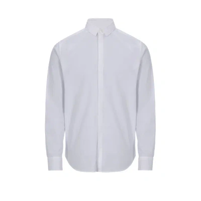 Emporio Armani Long-sleeve Cotton Shirt In White