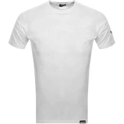 Dsquared2 Maple Leaf Badge Cotton T Shirt In White