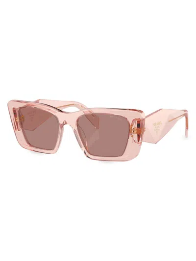 Prada Marble Acetate Butterfly Sunglasses In Translucent Peach Taupe