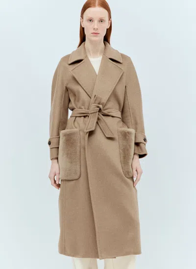Max Mara Cashmere Dressing Gown Coat In Brown