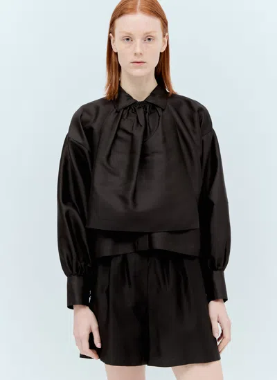 Max Mara Silk-cotton Shirt In Black