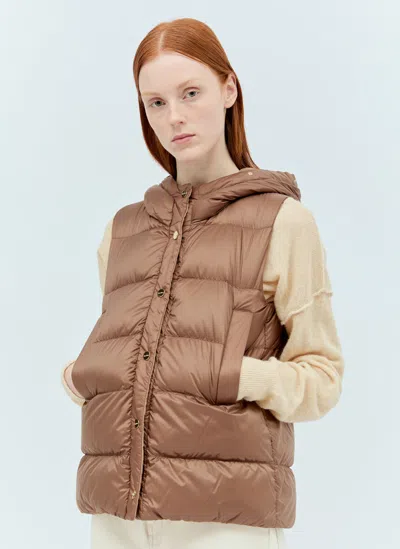 Max Mara Jsoft Sleveless Puffer Jacket - The Cube In Brown