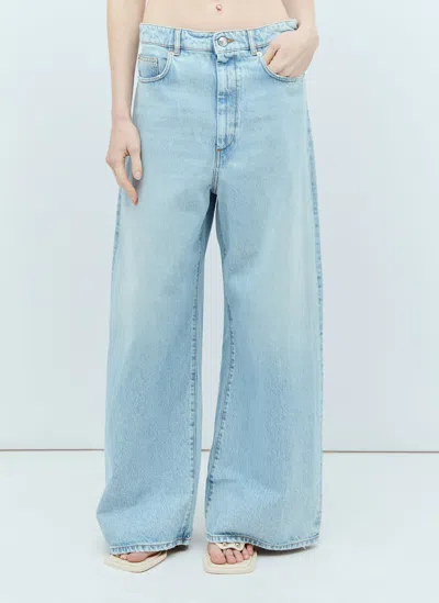 Sportmax Angri Low-rise Wide-leg Jeans In Blue