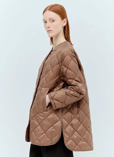 Max Mara Water-resistant Nylon Canvas Jacket In Brown