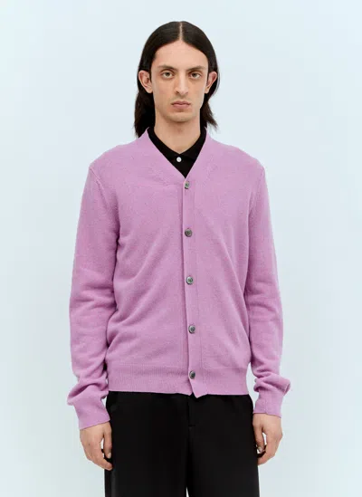 Comme Des Garçons Play Wool Knit Cardigan In Purple