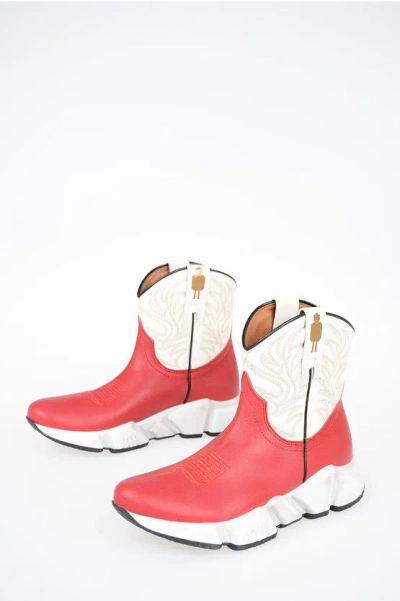 Texas Robot Ankle Boots In Red