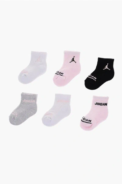 Nike Air Jordan 6 Pairs Of Socks Set With Embroidery Logo In Multi