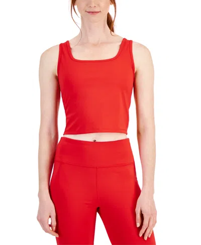 Id Ideology Women's Cropped Tank Top, Created For Macy's In Gumball Red