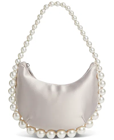 Inc International Concepts Crescent Embellished Hobo Bag, Created For Macy's In Silver