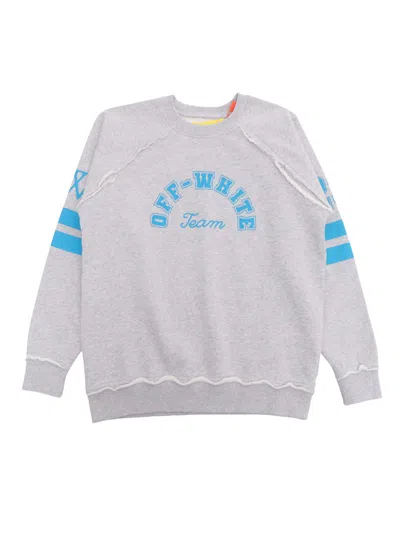 Off-white Kids' Grey Sweatshirt For Boy With Logo In Melange