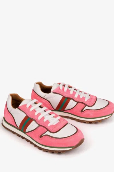 Penelope Chilvers Womens Studio Neon Suede/leather Trainer In 046 White/pink