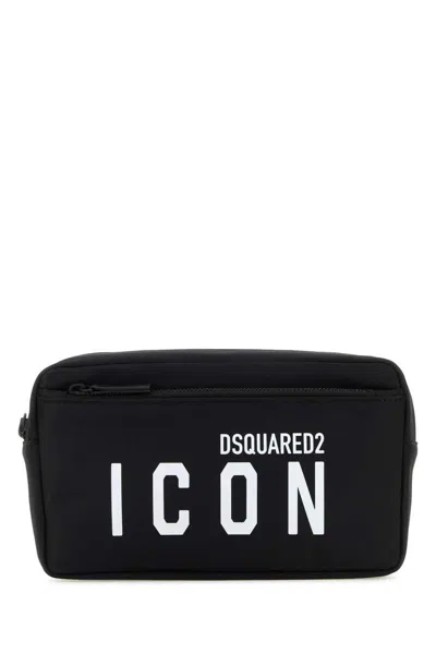 Dsquared2 Icon Nylon Beauty-case In Black
