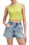 Allsaints Rina Sleeveless Cropped Tank Top In Zest Lime Green