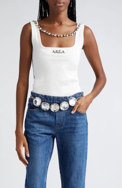 Area Logo-plaque Tank Top In Whipped White