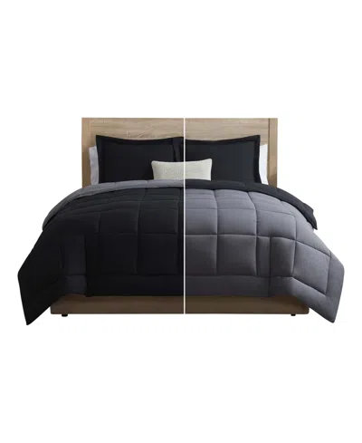 Nestl Premium All Season Quilted Down Alternative Comforter, California King In Black,gray