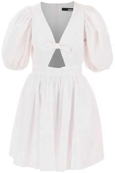 Rotate Birger Christensen Rotate Mini Dress With Balloon Sleeves And Cut Out Details In White