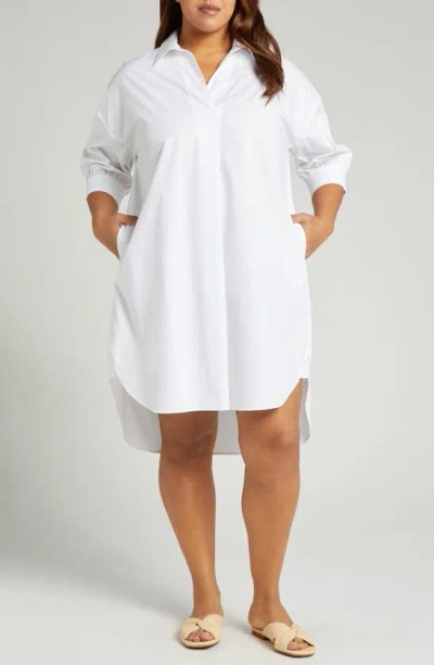 Nordstrom Oversize Cotton Poplin Dress In White