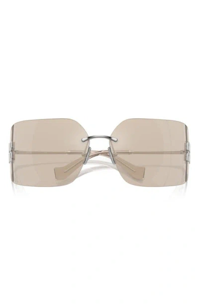 Miu Miu 80mm Oversize Irregular Sunglasses In Silver