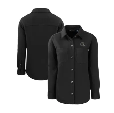 Cutter & Buck Black Baltimore Ravens Helmet Logo Roam Eco Knit Shirt Jacket