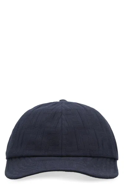 Fendi All Over Logo Baseball Cap In Blue