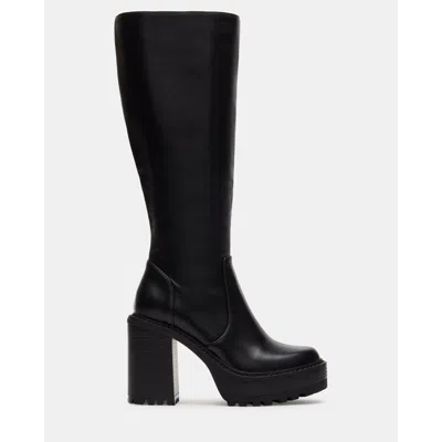 Steve Madden Women's Ally Wide-calf Block-heel Dress Boots In Black