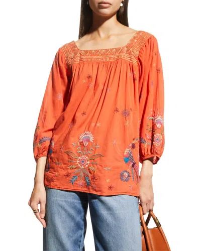 Johnny Was Lucy Artisan Blouse In Orange