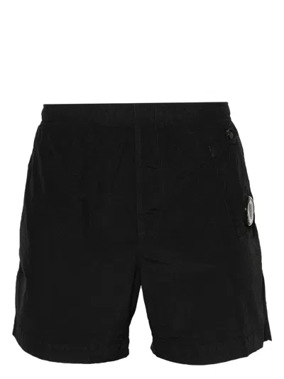 C.p. Company Shorts Da Bagno Con Dettaglio Lente In Black
