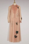 RED VALENTINO EMBROIDERED FLORAL TULLE DRESS,NR3VA58634Q/N17