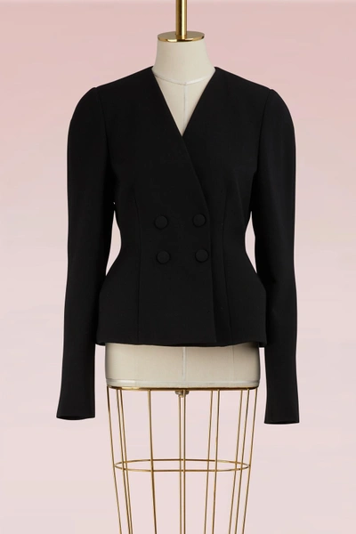 Stella Mccartney Double-breasted Wool Jacket In 1000 - Black