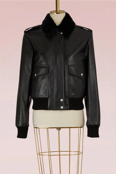 Loewe Aviator Leather Jacket In Black