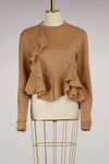 GIVENCHY COTTON FRILL SWEATER,17A67194 419 280